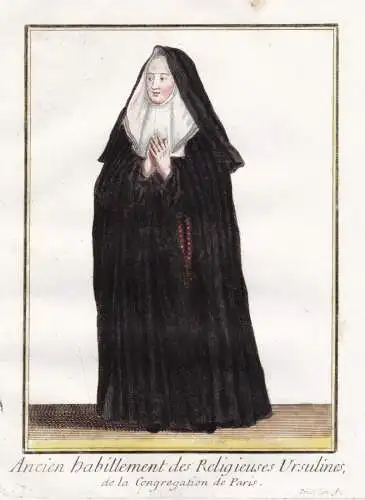 Ancien habillement des Religieuses Ursulines de la Congregation de Paris - Ursulinen Ursulines nun Nonne Prove