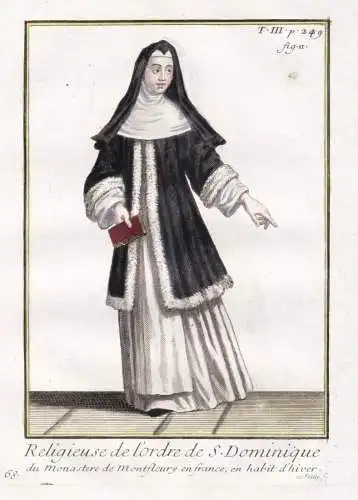 Religieuse de l'Ordre de S. Dominique du Monastere de Montfleury en France, en habit d'hiver - abbaye dominica