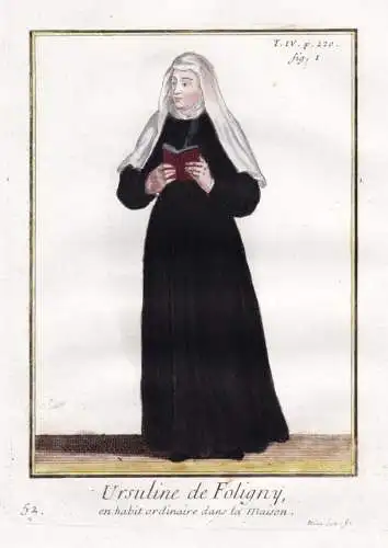 Ursuline de Foligny, en habit ordinaire dans la maison - Folligny Ursulinen Ursulines nun Nonne / monastic ord