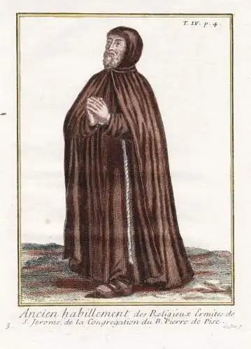 Ancien habillement des Religieux Ermites de S. Jerome de la Congregation du B. Pierre de Pise - Pisa monk Mön