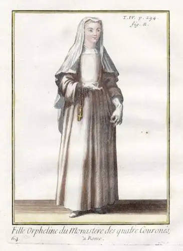 Fille Orpheline du Monastere des quatre Courones, a Rome - Santi Quattro Coronati / Roma Rom Rome / nun Nonne