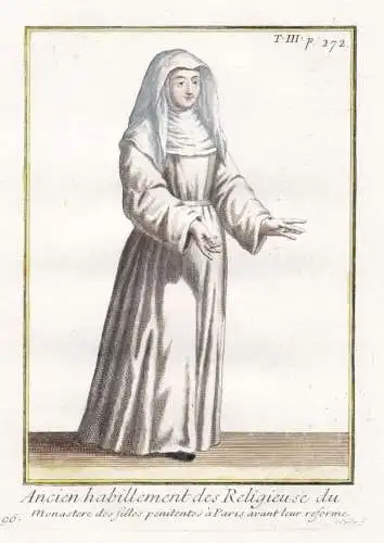 Ancien habillement des Religieuse du Monastere des filles penitentes a Paris... - Monastere de Filles Péniten