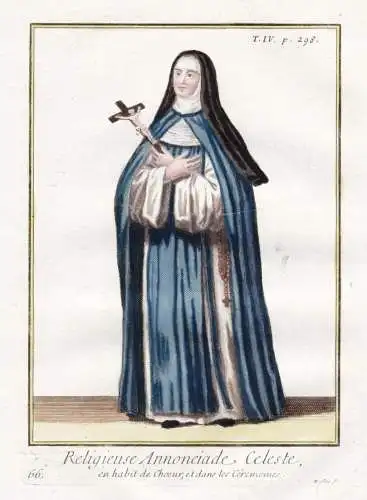 Religieuse Annnonciade Celeste, en habit de Choeur... - Turchine Cölestinerinnen Order of the Most Holy Annun