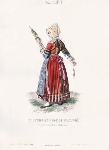 Costume de Noce de Plouare - Ploaré Douarnenez Bretagne / France Frankreich / costume Tracht costumes Trachte