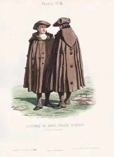 Costumes de Deuil, Vallee d'Ossau - Trauerkostüme Pyrénées-Atlantiques / France Frankreich / costume Tracht