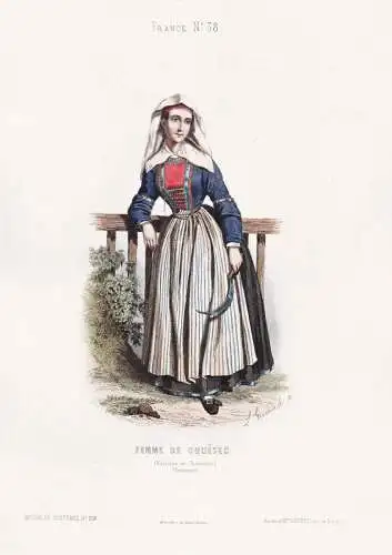 Femme de Gouesec (Enivons de Chataulin) - Gouézec Finistere Bretagne / France Frankreich / costume Tracht cos