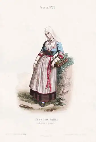 Femme de Briec (Environs de Quimper) - French woman Frau femme / France Frankreich / costume Tracht costumes T