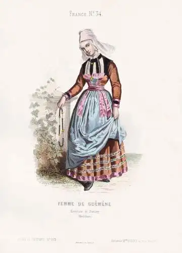 Femme de Guemene Environs de Pontivy (Morbihan) - Guémené-sur-Scorff Morbihan / French woman Frau femme / Fr