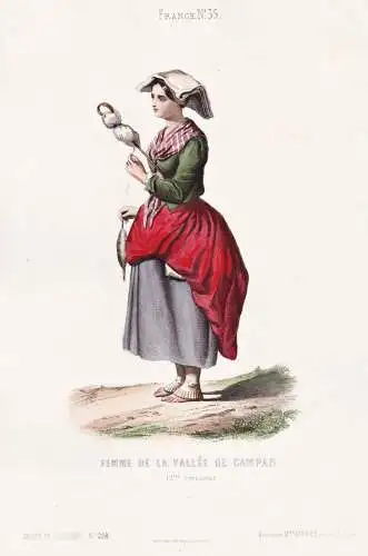 Femme de la Vallée de Campan (H.tes Pyrenees) - Weberin Weaver Vallée de Campan Hautes-Pyrenees Occitanie /