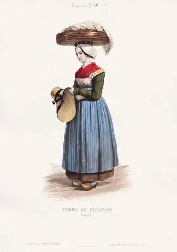 Femme de St. Flours (Cantal) - Saint-Flour / France Frankreich / costume Tracht costumes Trachten