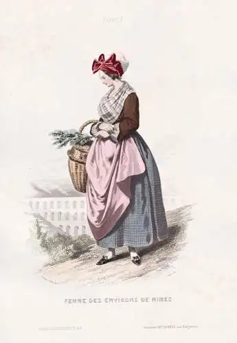 Femme des environs de Nimes - Nîmes Occitanie / French woman Frau femme / France Frankreich / costume Tracht