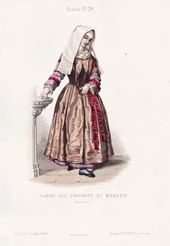 Femme des Environs de Morlaix (Finistere) - Morlaix Finistere Bretagne / France Frankreich / costume Tracht co