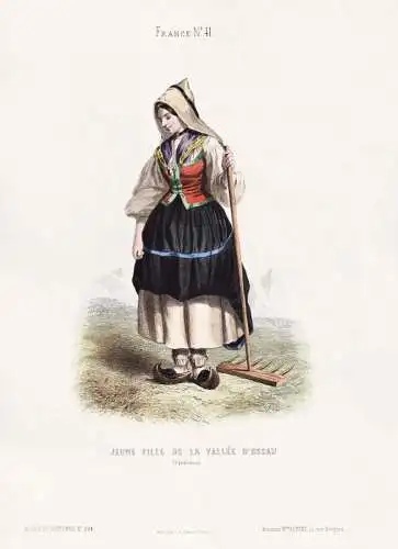Jeune fille de la Vallee d'Ossau - Pyrénées-Atlantiques / France Frankreich / costume Tracht costumes Tracht