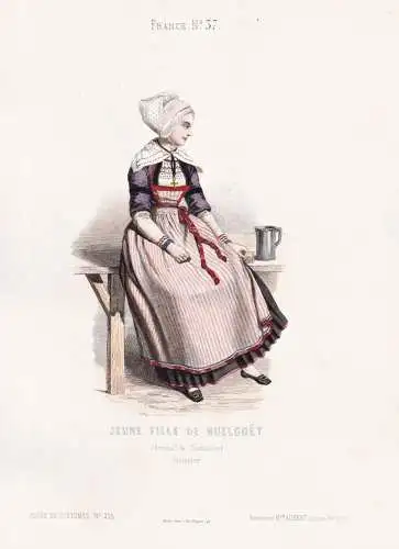Jeune Fille de Huelgoet - Huelgoat Bretagne / France Frankreich / costume Tracht costumes Trachten