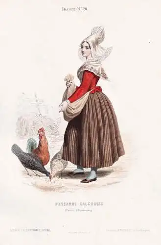 Paysanne Cauchoise (Canton d'Envermeu) - Pays de Caux Bäuerin / French woman Frau femme / France Frankreich /