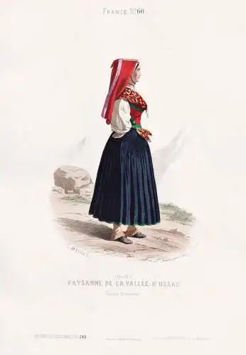 Paysanne de la Vallee d'Ossau (Basses Pyrenees) - Bäuerin Pyrénées-Atlantiques / France Frankreich / costum