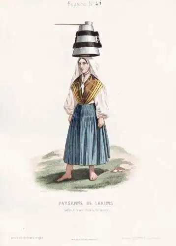 Paysanne de Laruns (Vallee d'Ossau-Basses Pyrenees) - Bäuerin Laruns / French woman Frau femme / France Frank