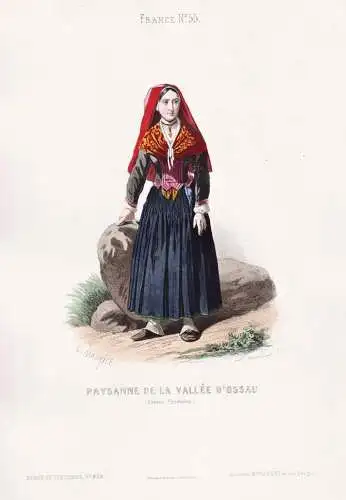 Paysanne de la Vallee d'Ossau (Basses Pyrenees) - Bäuerin Pyrénées-Atlantiques / France Frankreich / costum