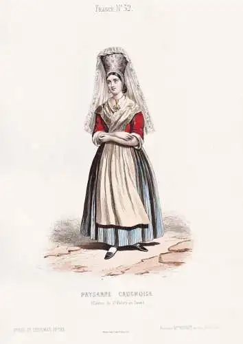 Paysanne Cauchoise (Canton de St. Valery en Caux) - Saint-Valery-en-Caux Pays de Caux Bäuerin / French woman