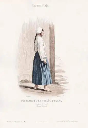Paysanne de la Vallee d'Ossau. Costumes de Travail. - French woman / Bäuerin Pyrénées-Atlantiques / France