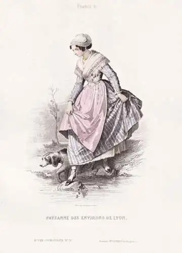 Paysanne des environs de Lyon - French woman Frau femme / France Frankreich / costume Tracht costumes Trachten