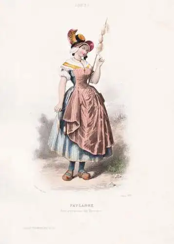 Paysanne des environs de Nevers - Nevers / French woman Frau femme / France Frankreich / costume Tracht costum