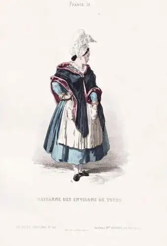 Paysanne des environs de Tours - French woman Frau femme / France Frankreich / costume Tracht costumes Trachte