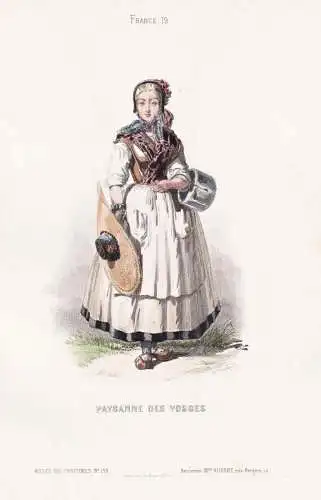 Paysanne des Vosges - Bäuerin / French woman Frau femme / France Frankreich / costume Tracht costumes Trachte