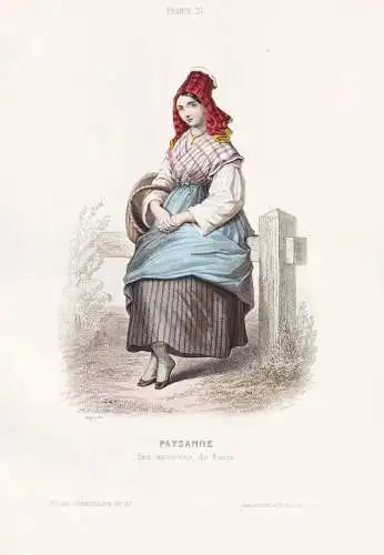 Paysanne des environs de Paris - French woman Frau femme / France Frankreich / costume Tracht costumes Trachte