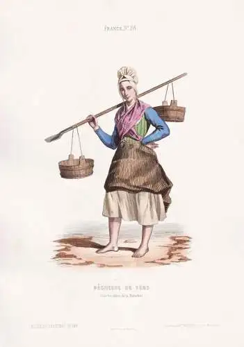 Pecheuse de Vers (Sur les Cotes de la Manche) - Vers fisherwoman Fischerin / French woman Frau femme / France