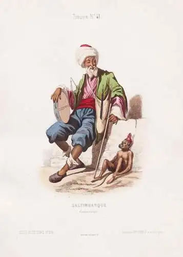 Saltimbaque (Constantinople) - Gaukler Minstrel Istanbul Turkey Türkei Ottoman Empire Osmanisches Reich / cos