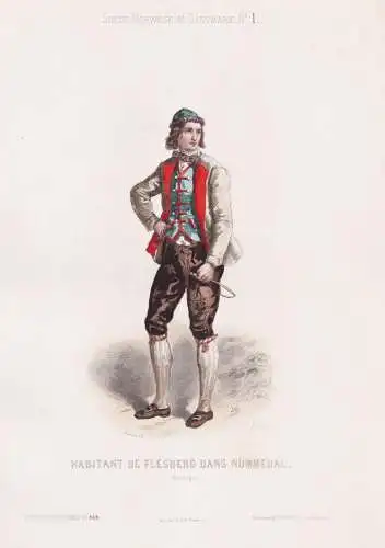 Habitant de Flesberg dans Nummedal - Flesberg Buskerud / Norway Norge Norwegen / Norwegian costume Tracht cost