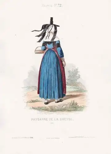 Paysanne de la Bresse (Ain) - Bresse French woman Frau femme / France Frankreich / costume Tracht costumes Tra