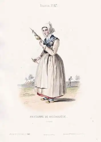 Paysanne de Biscarosse - weaver Weberin Biscarrosse / Landes Nouvelle-Aquitaine / France Frankreich / costume