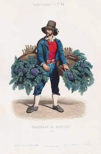 Marchand de Broccoli (Rome) - Broccoli seller Roma Rome Rom / Italy Italien Italia / costume Tracht costumes T