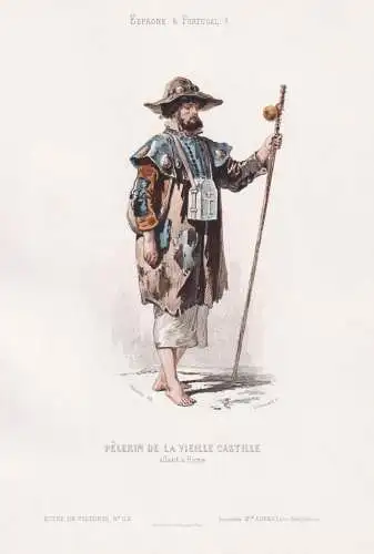 Pelerin de la Vieille Castille allant a Rome - Castilla la Vieja  pilgrim Pilger / Espana Spain Spanien Espagn