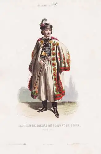 Cardeur de Boeufs du Comitat de Biher (Basse Hongrie) - Bihor Romania Rumänien / costume Tracht costumes Trac
