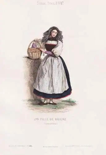 J.ne fille de Brienz.  - Kanton Bern Suisse Schweiz Switzerland / costume Tracht costumes Trachten