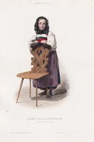 Jeune fille d'Untersen. (Canton de Berne-Suisse) - Unterseen Kanton Bern Suisse Schweiz Switzerland / costume