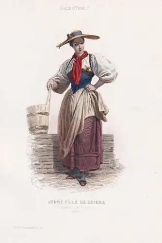 Jeune fille de Brienz. Canton de Berne (Suisse) - Kanton Bern Suisse Schweiz Switzerland / costume Tracht cost