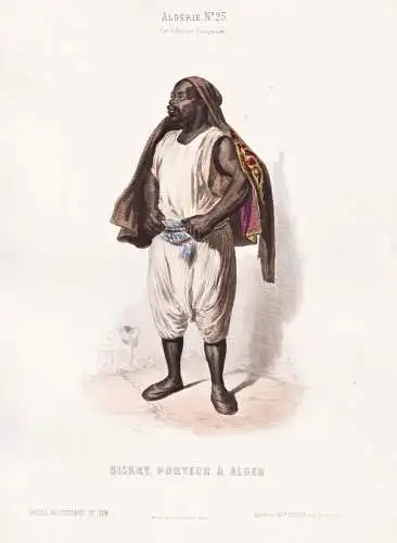 Biskry, porteur a Alger - Algerian man / Algeria Algerien Algérie / costume Tracht costumes Trachten