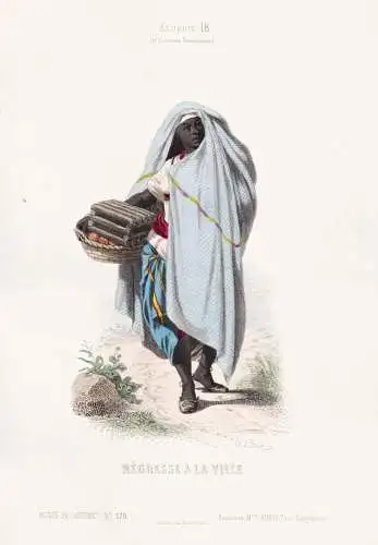 Negresse a la ville - Algerian woman / Algeria Algerien Algérie / costume Tracht costumes Trachten
