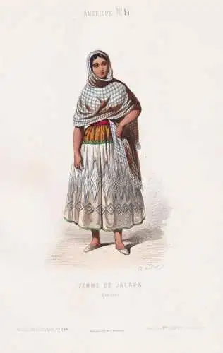 Femme de Jalapa (Mexique) - Xalapa Mexico Mexiko Mexican woman / costume Tracht costumes Trachten