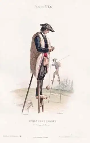 Berger des Landes (et Factuer de la Poste) -  stilt walker Stelzen / French men shepherds / France Frankreich