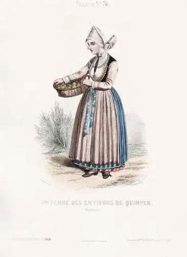 J.ne Femme des environs de Quimper (Finistere) - Quimper Kemper Bretagne / France Frankreich / costume Tracht