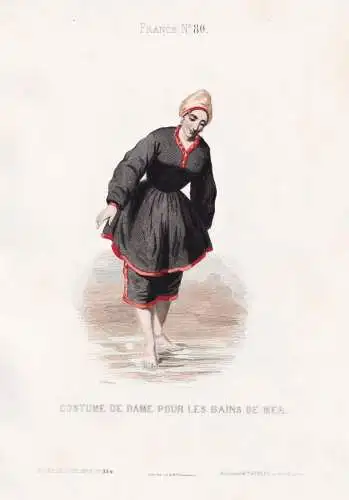 Costume de Dame pour les Bains de Mer - French woman Frau femme / France Frankreich / costume Tracht costumes