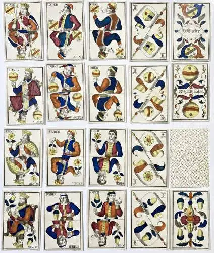 (Set of Swiss playing cards / Jass) - Kartenspiel / Card game / Spielkarten / carte da gioco / cartes à jouer