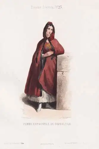 Femme espagnole de Gibraltar - Gibraltar woman mujer Frau / costume Tracht costumes Trachten