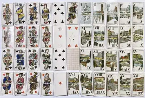 (Set of Austrian playing cards with views of Vienna) - Kartenspiel / Card game / Spielkarten / carte da gioco