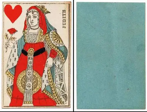 (Herz-Dame) - Queen of Hearts / Dame du coeur / playing card carte a jouer Spielkarte cards cartes